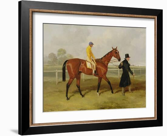 Sir Tatton Sykes (1772-1863) Leading in the Horse 'sir Tatton Sykes', with William Scott Up, 1846-Harry Hall-Framed Giclee Print