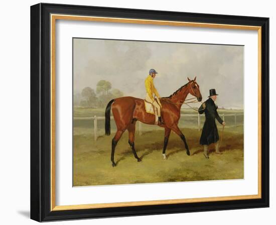 Sir Tatton Sykes (1772-1863) Leading in the Horse 'sir Tatton Sykes', with William Scott Up, 1846-Harry Hall-Framed Giclee Print