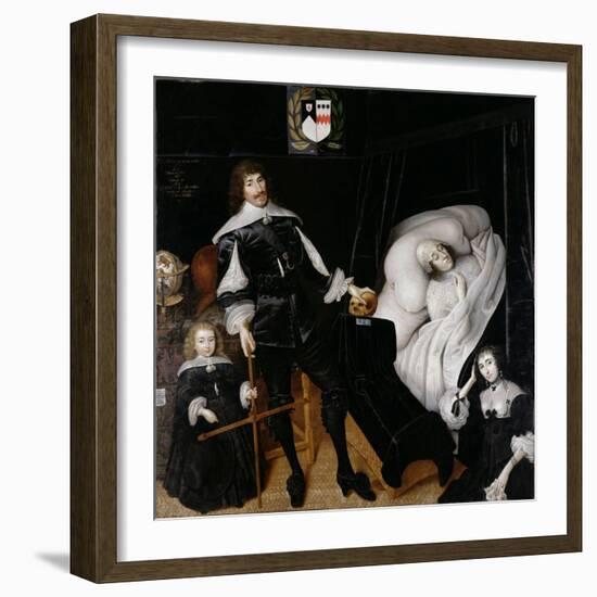 Sir Thomas Aston (1600-45) at the Deathbed of His Wife, 1635-John Souch-Framed Giclee Print