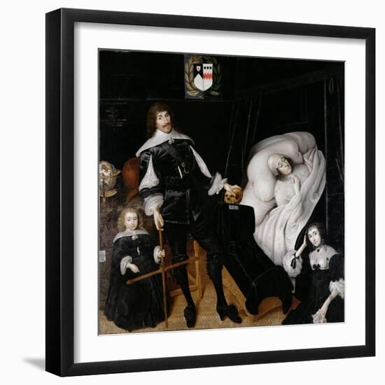 Sir Thomas Aston (1600-45) at the Deathbed of His Wife, 1635-John Souch-Framed Giclee Print