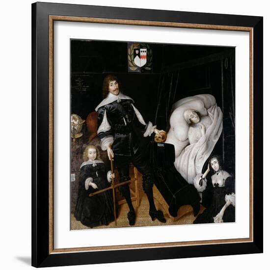 Sir Thomas Aston (1600-45) at the Deathbed of His Wife, 1635-John Souch-Framed Giclee Print