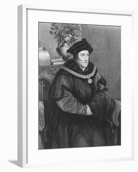 Sir Thomas More (1477-1535) (Engraving)-Hans Holbein the Younger-Framed Giclee Print