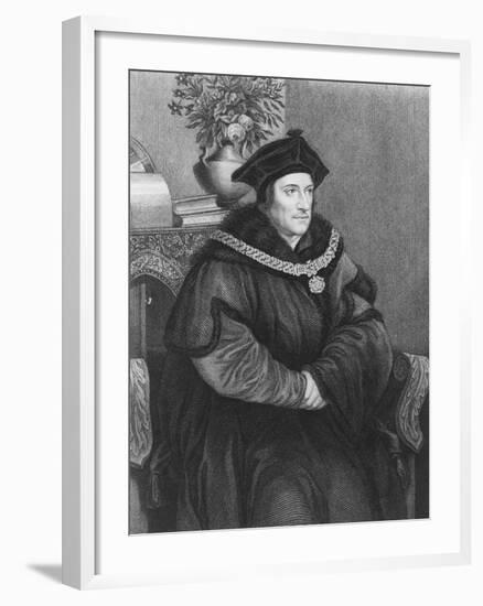 Sir Thomas More (1477-1535) (Engraving)-Hans Holbein the Younger-Framed Giclee Print