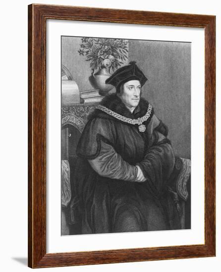 Sir Thomas More (1477-1535) (Engraving)-Hans Holbein the Younger-Framed Giclee Print