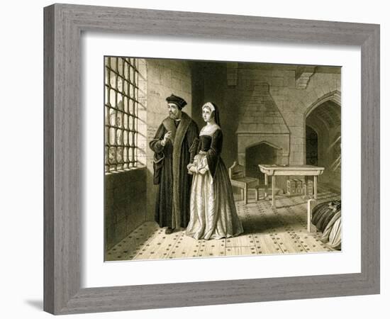 Sir Thomas More (1478-153) and His Daughter, Margaret, 19th Century-R Anderson-Framed Giclee Print