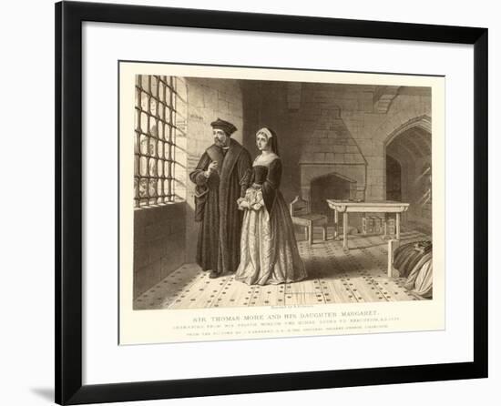 Sir Thomas More and His Daughter Margaret-null-Framed Giclee Print