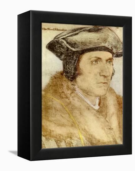 Sir Thomas More - from drawing by Holbein-Hans Holbein the Younger-Framed Premier Image Canvas