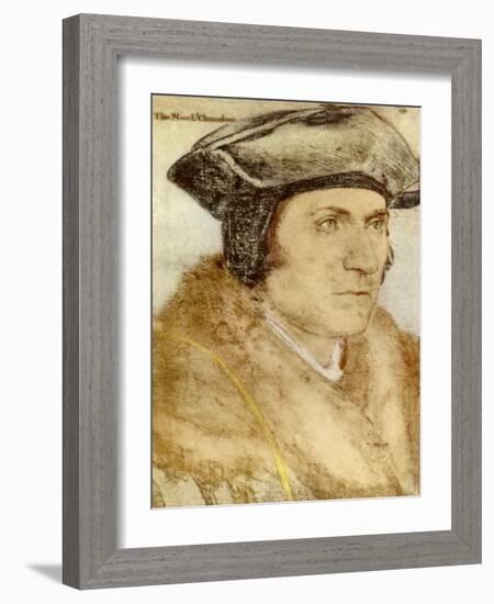 Sir Thomas More - from drawing by Holbein-Hans Holbein the Younger-Framed Giclee Print