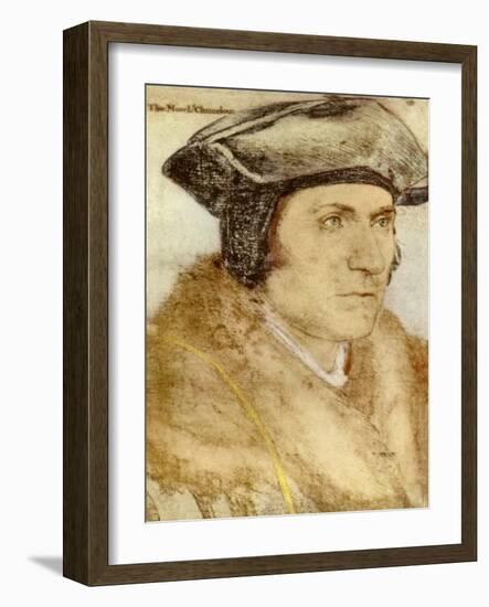 Sir Thomas More - from drawing by Holbein-Hans Holbein the Younger-Framed Giclee Print