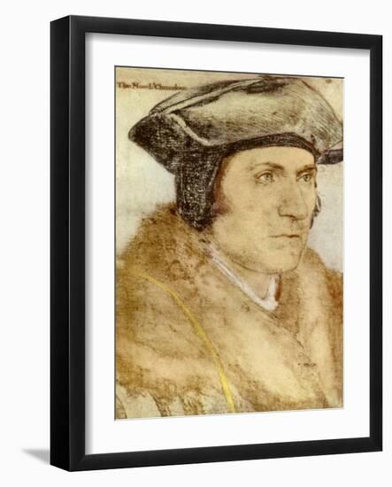 Sir Thomas More - from drawing by Holbein-Hans Holbein the Younger-Framed Giclee Print