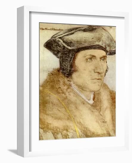 Sir Thomas More - from drawing by Holbein-Hans Holbein the Younger-Framed Giclee Print