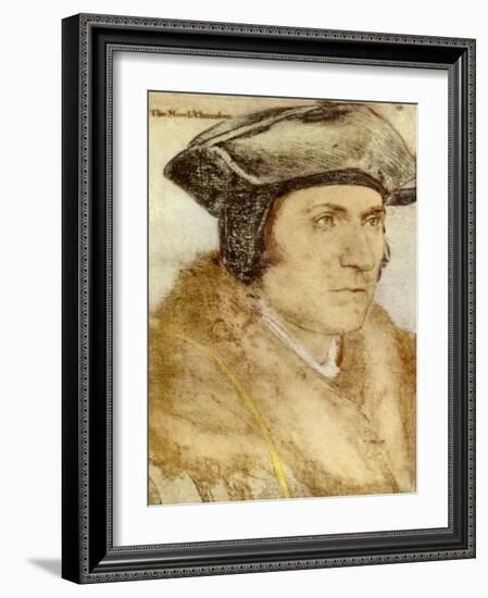 Sir Thomas More - from drawing by Holbein-Hans Holbein the Younger-Framed Giclee Print