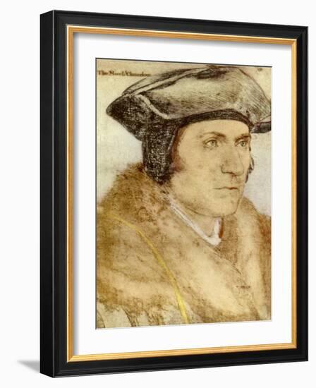 Sir Thomas More - from drawing by Holbein-Hans Holbein the Younger-Framed Giclee Print