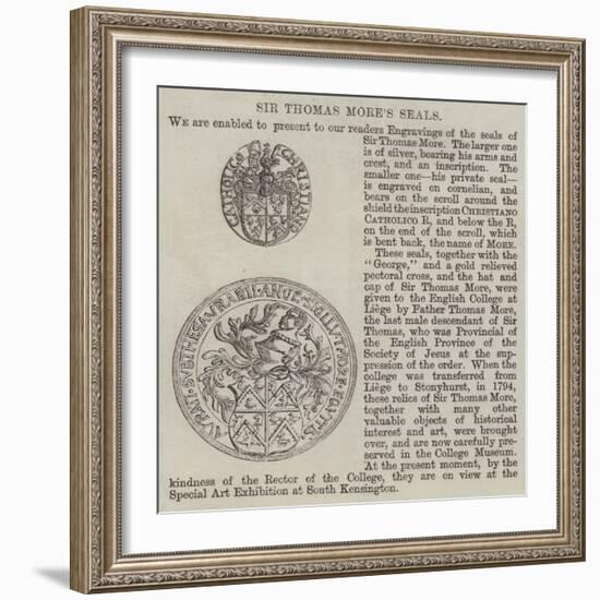 Sir Thomas More's Seals-null-Framed Giclee Print