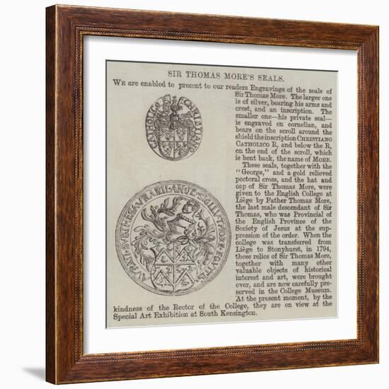 Sir Thomas More's Seals-null-Framed Giclee Print