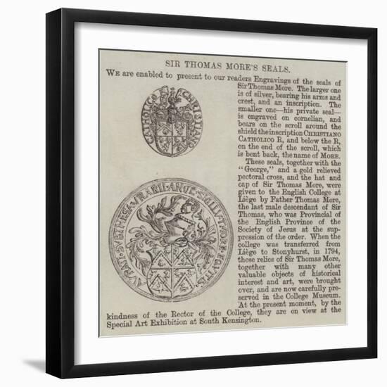 Sir Thomas More's Seals-null-Framed Giclee Print