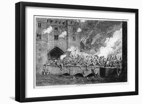 Sir Thomas Wyatt Attacking the By-Ward Tower, 1554-George Cruikshank-Framed Giclee Print