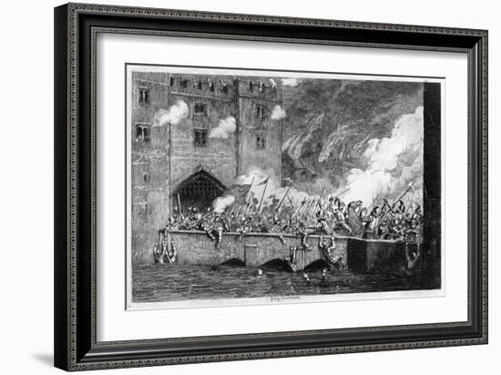 Sir Thomas Wyatt Attacking the By-Ward Tower, 1554-George Cruikshank-Framed Giclee Print