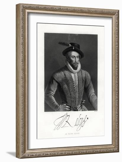 Sir Walter Raleigh, 19th Century-W Holl-Framed Giclee Print