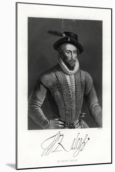 Sir Walter Raleigh, 19th Century-W Holl-Mounted Giclee Print