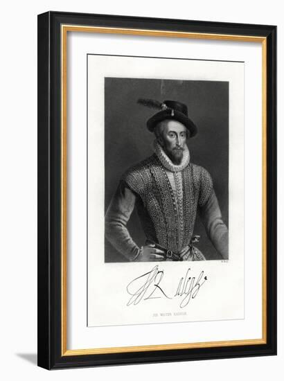 Sir Walter Raleigh, 19th Century-W Holl-Framed Giclee Print