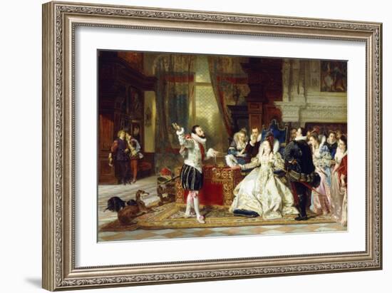 Sir Walter Raleigh and Queen Elizabeth, 1875-Charles Edouard Boutibonne-Framed Giclee Print