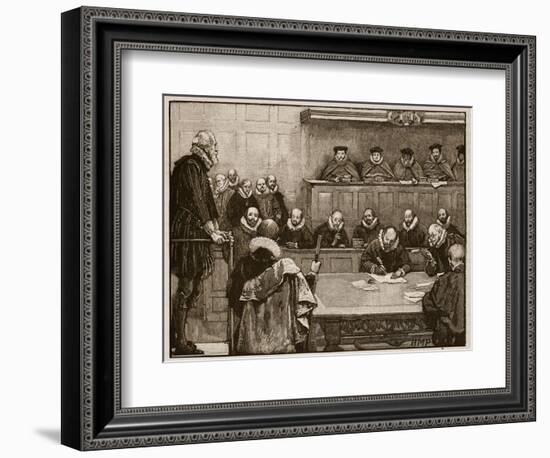 Sir Walter Raleigh before the Judges, Illustration from 'Cassell's Illustrated History of England'-English School-Framed Giclee Print