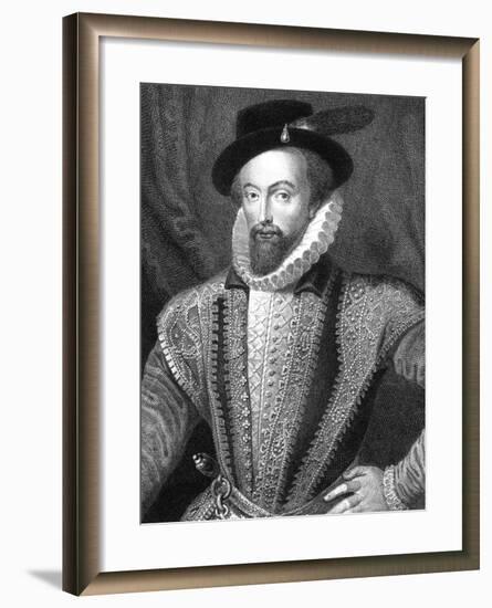 Sir Walter Raleigh, English Writer, Poet, Courtier, Adventurer and Explorer-J Fitler-Framed Giclee Print