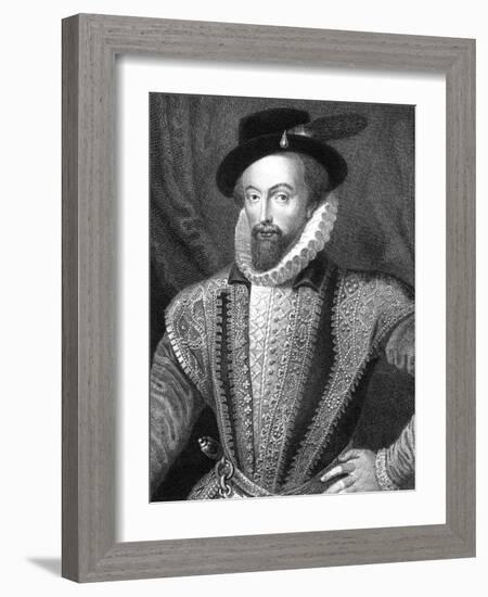 Sir Walter Raleigh, English Writer, Poet, Courtier, Adventurer and Explorer-J Fitler-Framed Giclee Print