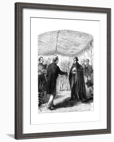 Sir Walter Scott Presenting the Cross of St Andrew to King George IV, 1822-null-Framed Giclee Print