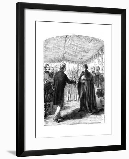 Sir Walter Scott Presenting the Cross of St Andrew to King George IV, 1822-null-Framed Giclee Print