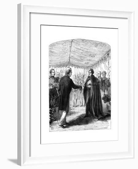 Sir Walter Scott Presenting the Cross of St Andrew to King George IV, 1822-null-Framed Giclee Print