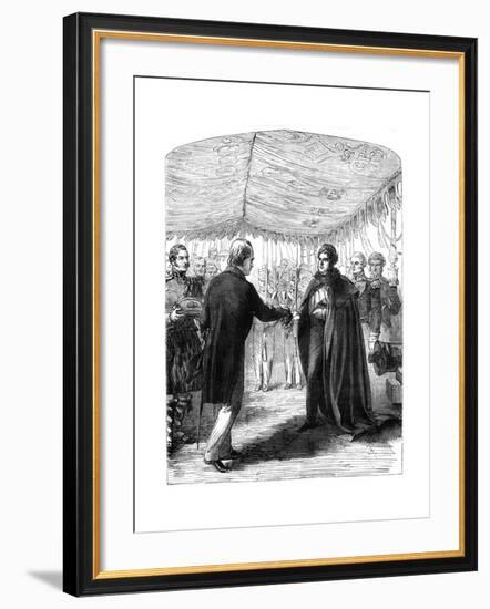 Sir Walter Scott Presenting the Cross of St Andrew to King George IV, 1822-null-Framed Giclee Print