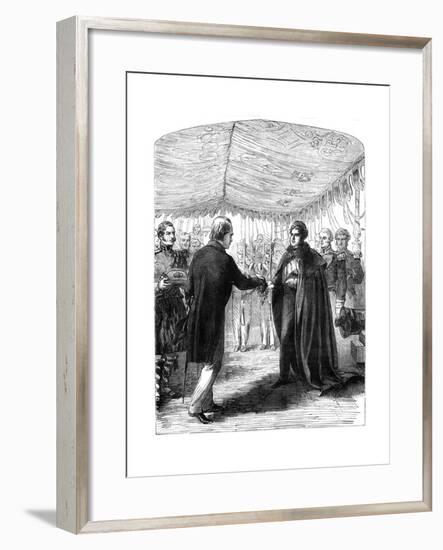 Sir Walter Scott Presenting the Cross of St Andrew to King George IV, 1822-null-Framed Giclee Print