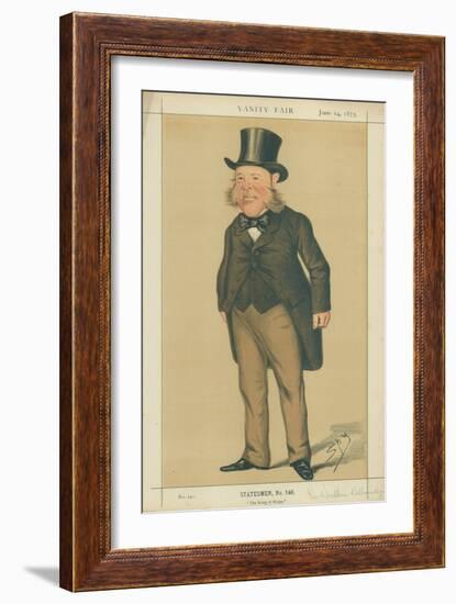 Sir Watkin Williams-Wynn, the King of Wales, 14 June 1873, Vanity Fair Cartoon-Sir Leslie Ward-Framed Giclee Print