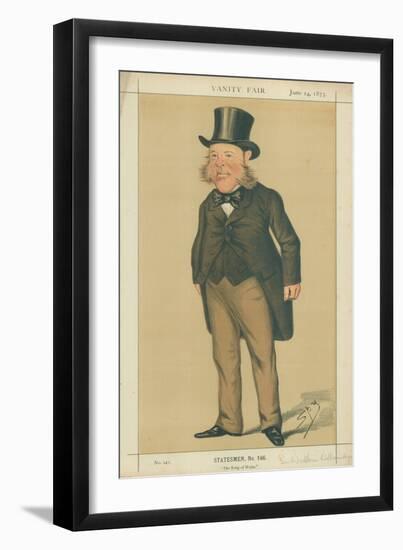 Sir Watkin Williams-Wynn, the King of Wales, 14 June 1873, Vanity Fair Cartoon-Sir Leslie Ward-Framed Giclee Print