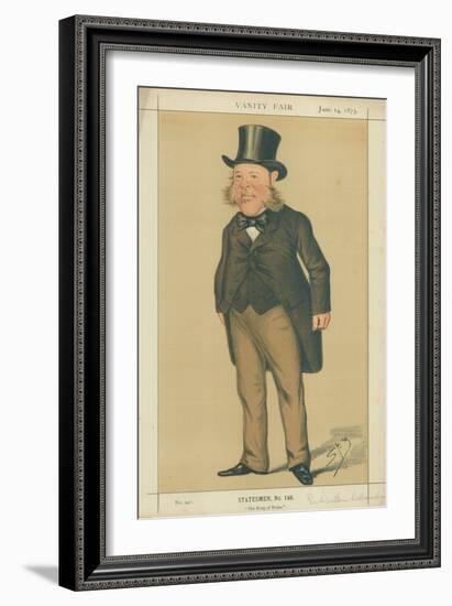 Sir Watkin Williams-Wynn, the King of Wales, 14 June 1873, Vanity Fair Cartoon-Sir Leslie Ward-Framed Giclee Print