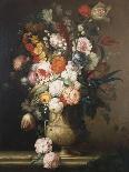 Roses, Tulips, Carnations and Other Flowers, in an Urn on a Ledge-Sir William Beechey-Giclee Print