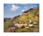 Sheep on a Hillside-Sir William Llewellyn-Mounted Art Print