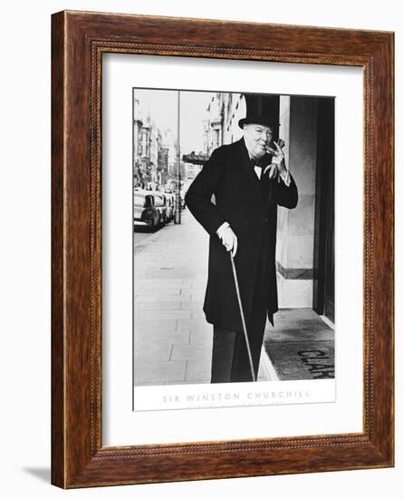 Sir Winston Churchill Outside Claridges Hotel-The Chelsea Collection-Framed Giclee Print