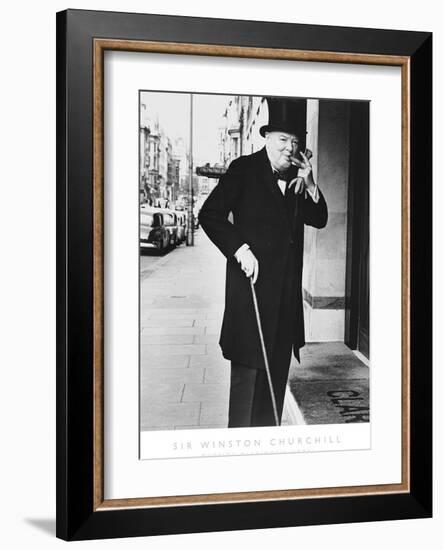 Sir Winston Churchill Outside Claridges Hotel-The Chelsea Collection-Framed Giclee Print