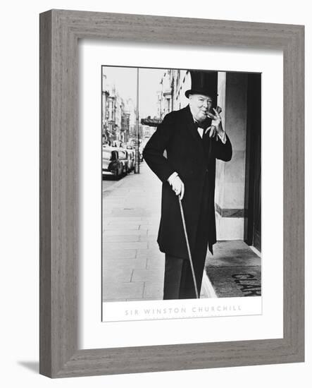 Sir Winston Churchill Outside Claridges Hotel-The Chelsea Collection-Framed Giclee Print