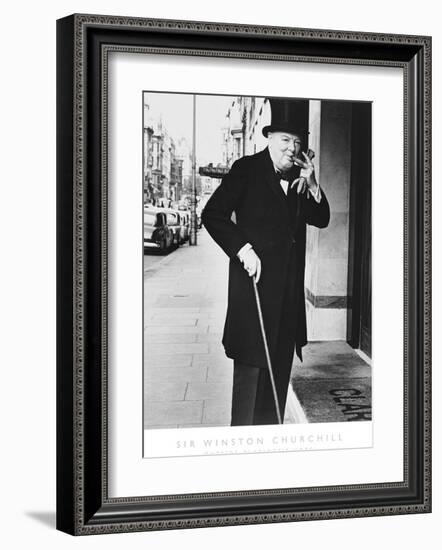 Sir Winston Churchill Outside Claridges Hotel-The Chelsea Collection-Framed Giclee Print