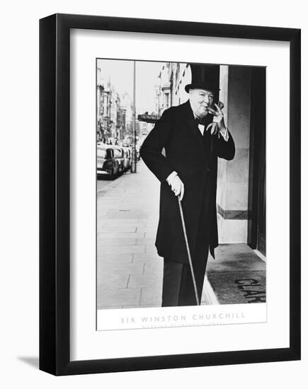 Sir Winston Churchill Outside Claridges Hotel-The Chelsea Collection-Framed Giclee Print