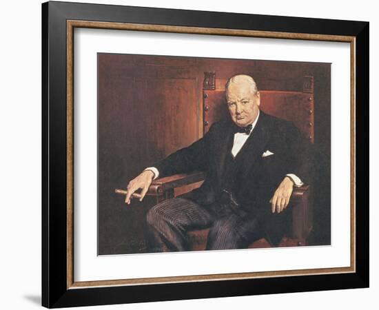 Sir Winston Churchill-Arthur Pan-Framed Art Print