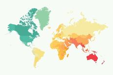 High Detail World Map with Color-siraanamwong-Photographic Print