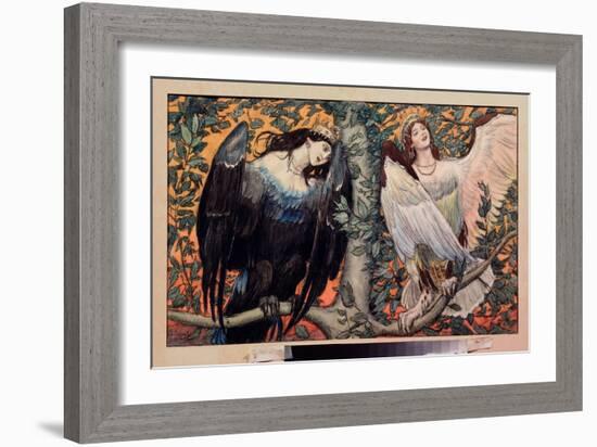 Sirin Et Alkonost, Une Chanson De Joie Et De Chagrin (Sirin and Alkonost, A Song of Joy and Sorrow)-Victor Mikhailovich Vasnetsov-Framed Giclee Print