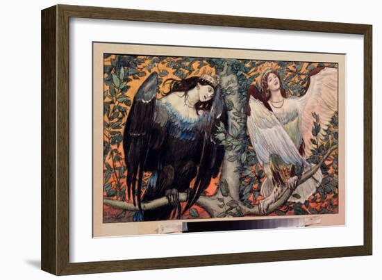 Sirin Et Alkonost, Une Chanson De Joie Et De Chagrin (Sirin and Alkonost, A Song of Joy and Sorrow)-Victor Mikhailovich Vasnetsov-Framed Giclee Print