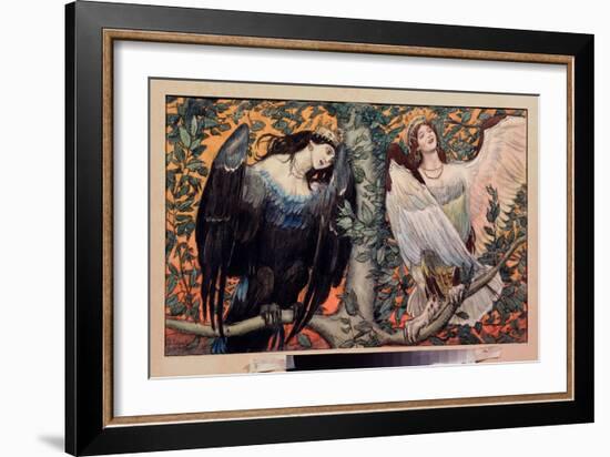 Sirin Et Alkonost, Une Chanson De Joie Et De Chagrin (Sirin and Alkonost, A Song of Joy and Sorrow)-Victor Mikhailovich Vasnetsov-Framed Giclee Print