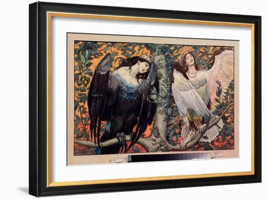 Sirin Et Alkonost, Une Chanson De Joie Et De Chagrin (Sirin and Alkonost, A Song of Joy and Sorrow)-Victor Mikhailovich Vasnetsov-Framed Giclee Print